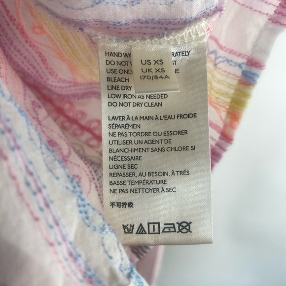 NWOT Anthropologie Letty Pastel Embroidered Babydoll Stitch Sweet Blouse XS - Picture 8 of 9
